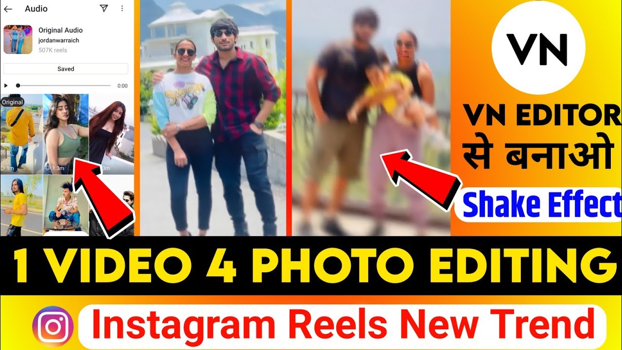 1 Video 4 Photo Tutorial | Instagram Reels Viral Video Editing | VN App