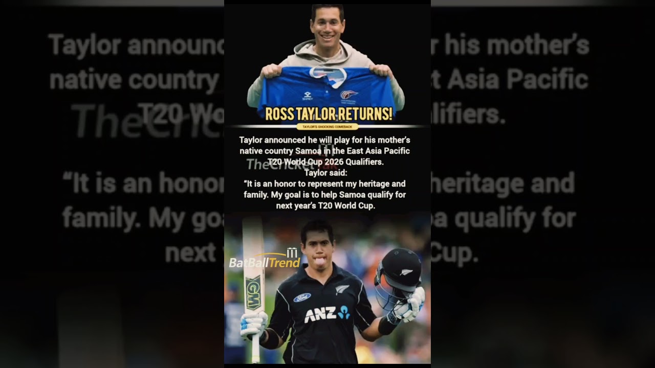 RossTaylor to Play for Samoa| Shocking Comeback forT20 World Cup 2026 