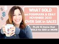 WHAT SOLD on Poshmark & EBAY November 2020 Over $6K in SALES Plus 15 Items That Sold for $50 or MORE