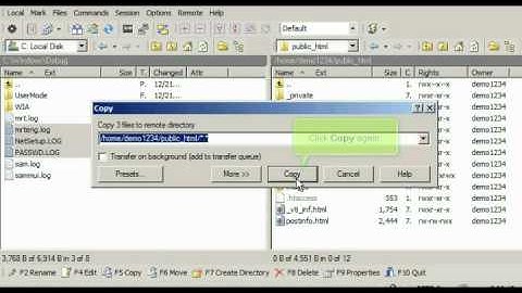 Uploading files using WinSCP
