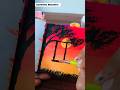 Sunset Swing Silhouette | Peaceful Mini Painting 🎨#MiniPainting #SunsetArt  #ytshorts