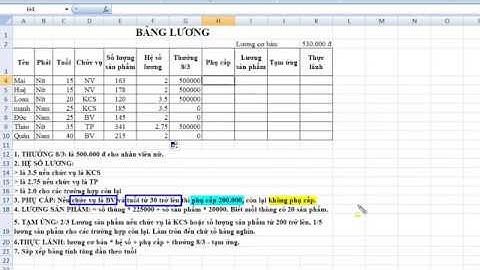 Phần 4: Bài tập Excel có lời giải - Giải bài tập excel dễ hiểu - Bài tập excel có đáp án