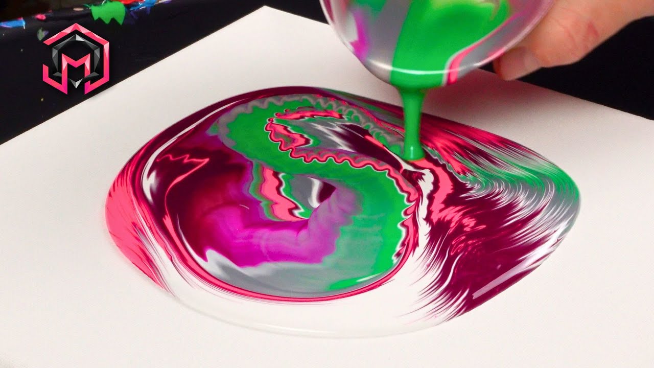 CAREFREE RIBBONS! Acrylic Pouring and Fluid Art at Home - YouTube