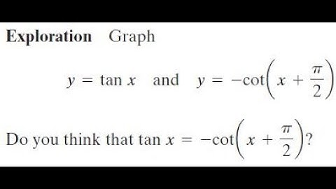 Graph y = tanx and y = -cot(x + pi/2)