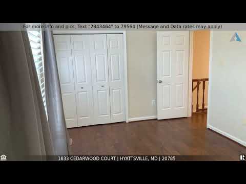 1833 Cedarwood Court, Hyattsville, MD home video tour