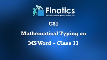 CS1 Mathematical Typing on MS Word Class 11 | Chapter - Bayesian Estimation