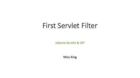 First Jakarta Filter Demo