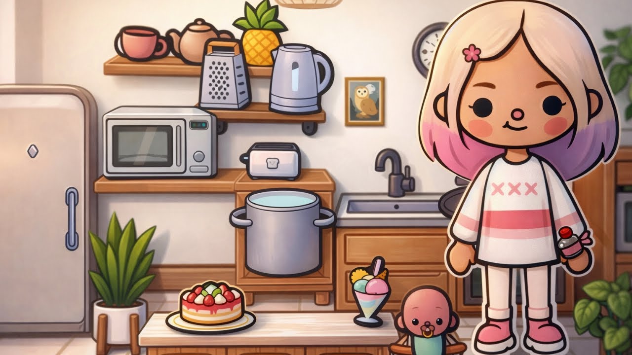 Toca Boca. Бумажная версия + наклейки. Делаем крутую кухню