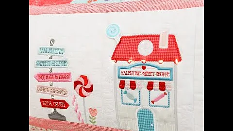 Kimberbell Sweetheart Street Bench Pillow - Free Hugs & Kisses AND Valentine Sweet Shoppe Blocks