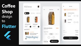 Coffee shop app UI Design to a Flutter application Details