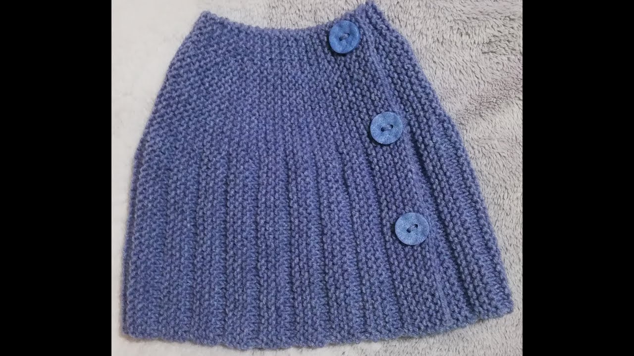 tuto tricot: jupe porte feuille pour fillette de 2 ans - YouTube