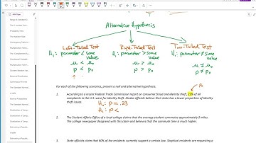 Statistics 1: 10.1 Hypothesis Testing - Forming Null & Alternative Hypotheses
