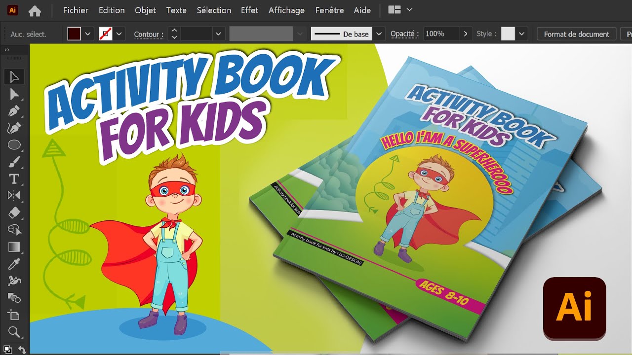 Download Activity Kids Book Cover Design Illustrator Cc 2021 Youtube