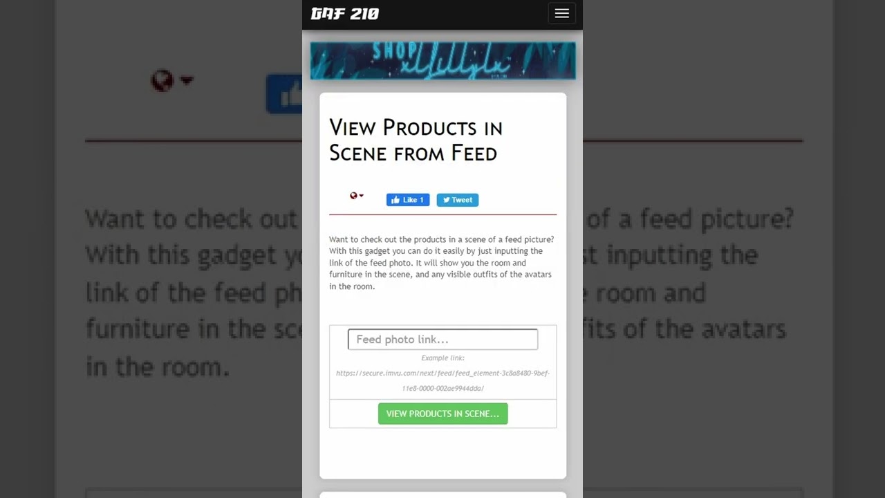 View Products in Scene from Feed 