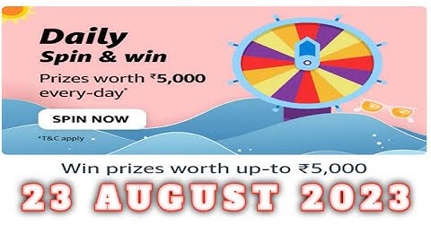 Amazon Spin and Win Quiz Answers Today | 23 August 2023 | @dailyquiztime #amazonfunzon