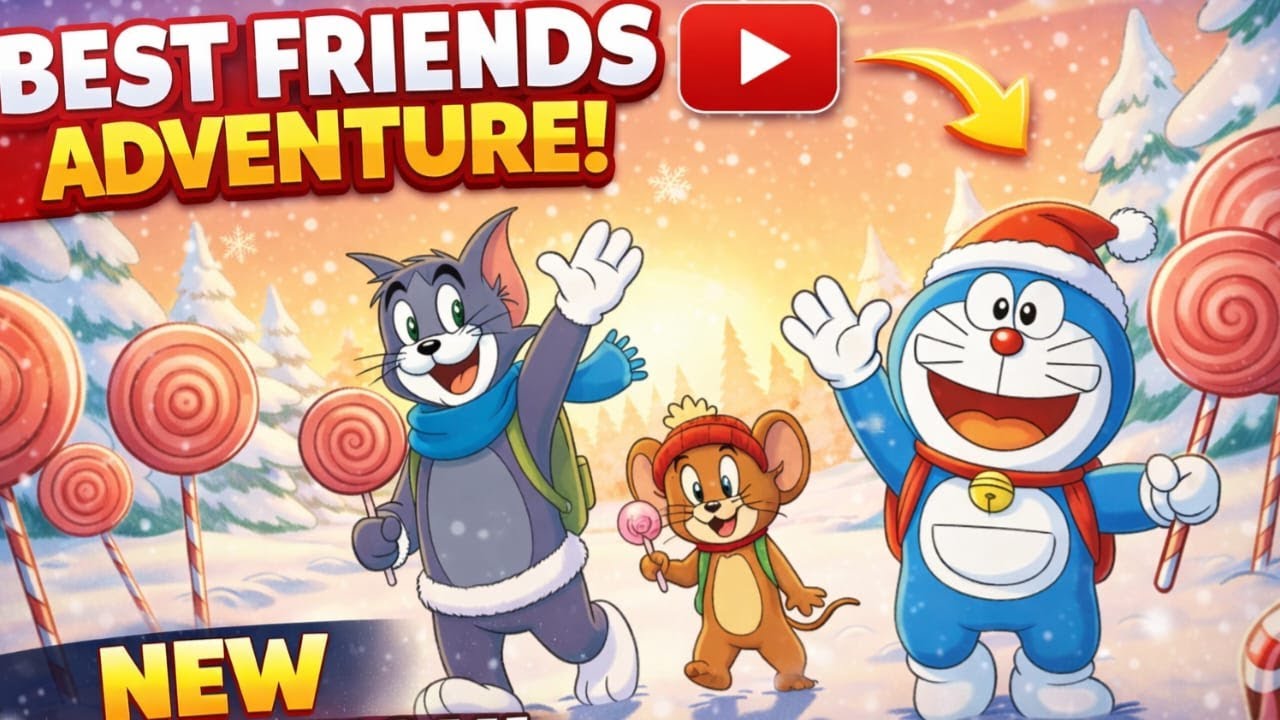 Tom & Jerry with Doraemon | Winter Fun Cartoon 🎄
