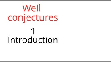 Weil conjectures 1  Introduction