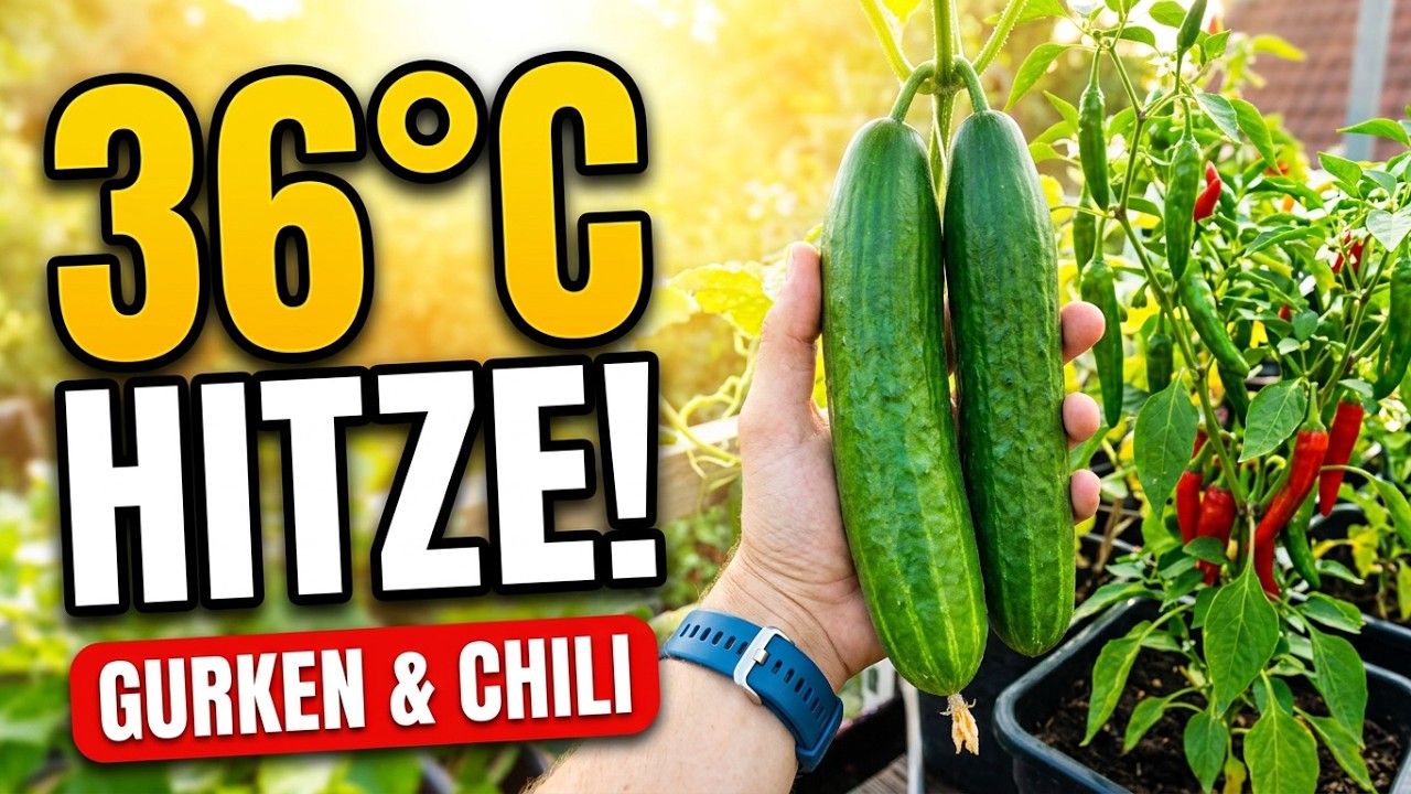 36 Grad auf der Terrasse: Gurken und Chili vor Hitzestress schützen