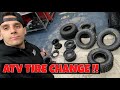 HOW TO CHANGE ATV TIRES!! (DISMOUNT AND MOUNT)