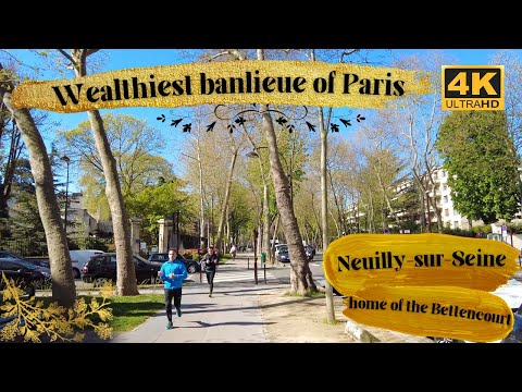 [4K] Neuilly Paris spring walk tour: rich town close to Porte Mallot and La Defense