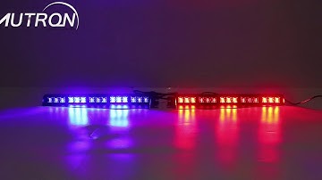 Red Blue police Lights LED Warning Emergency Windshield Visor Split Deck 26 Flash Patterns Strobe