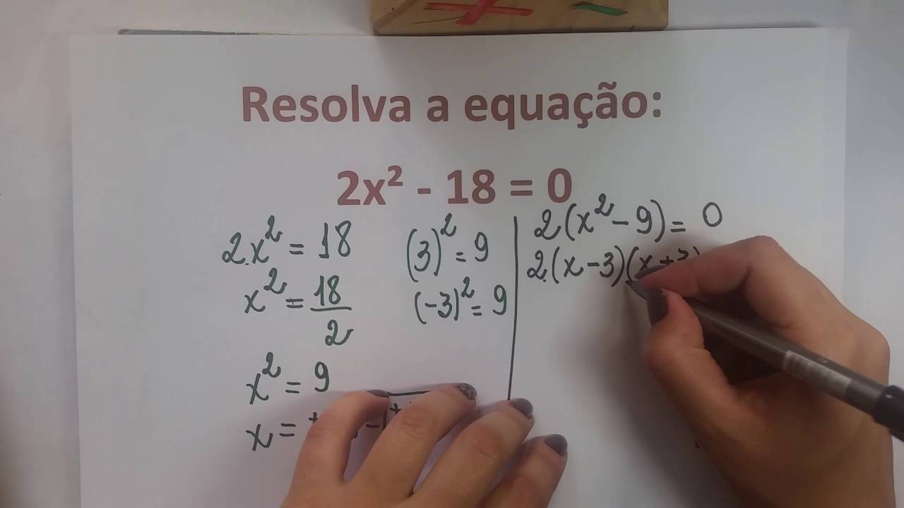 Equação do 2º grau incompleta - por fatoração e por delta - faltando o ...