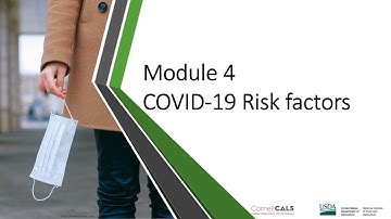 Module 4: COVID-19 Risk Factors | COVID-19 Mgmt. Control Strategies for Food Facilities
