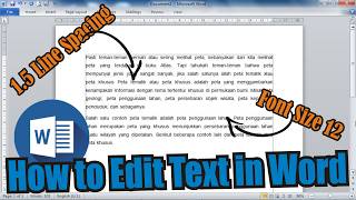 How to Edit Text in Word with Format, Font Size 12 and Line Spacing 1.5 #222