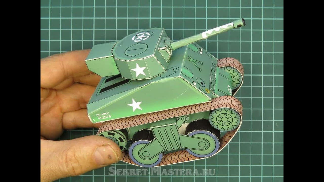 Модель техники своими руками. Танк Шерман из бумаги. Макет танка. Картонная модель танка. Макет танка для детей.