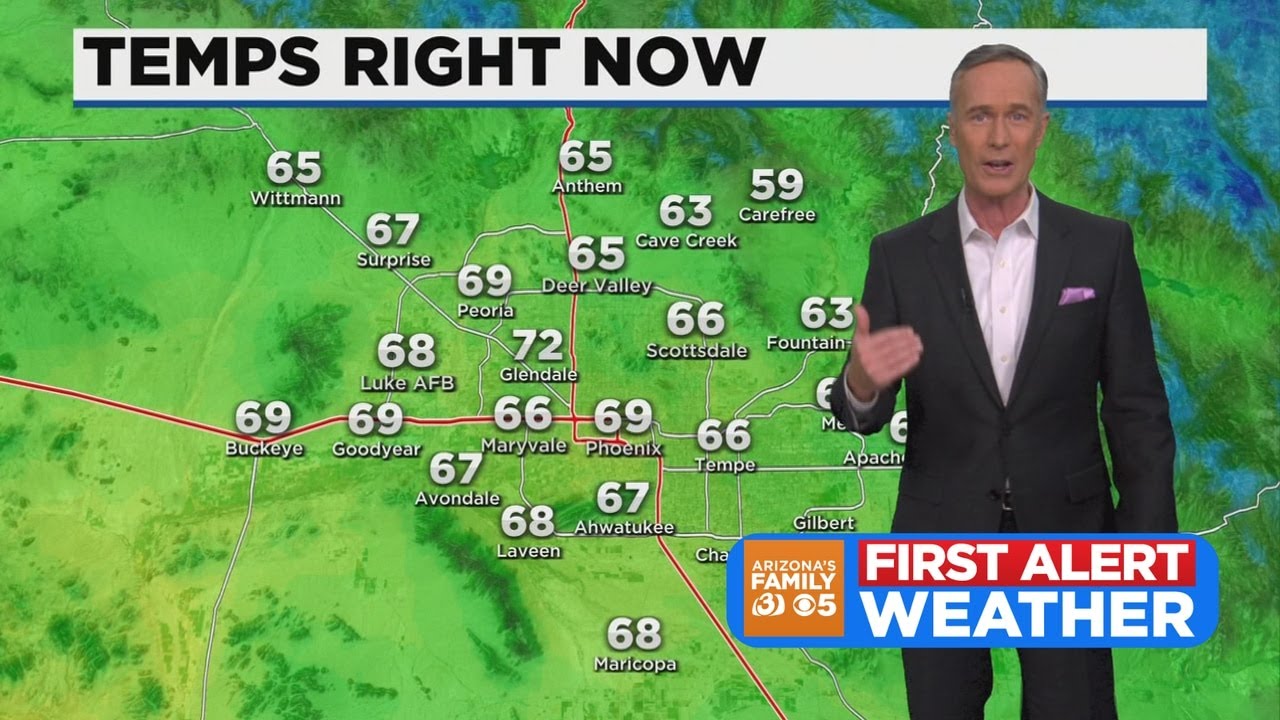Friday temps around the Phoenix area range from low-60s to low-70s ...