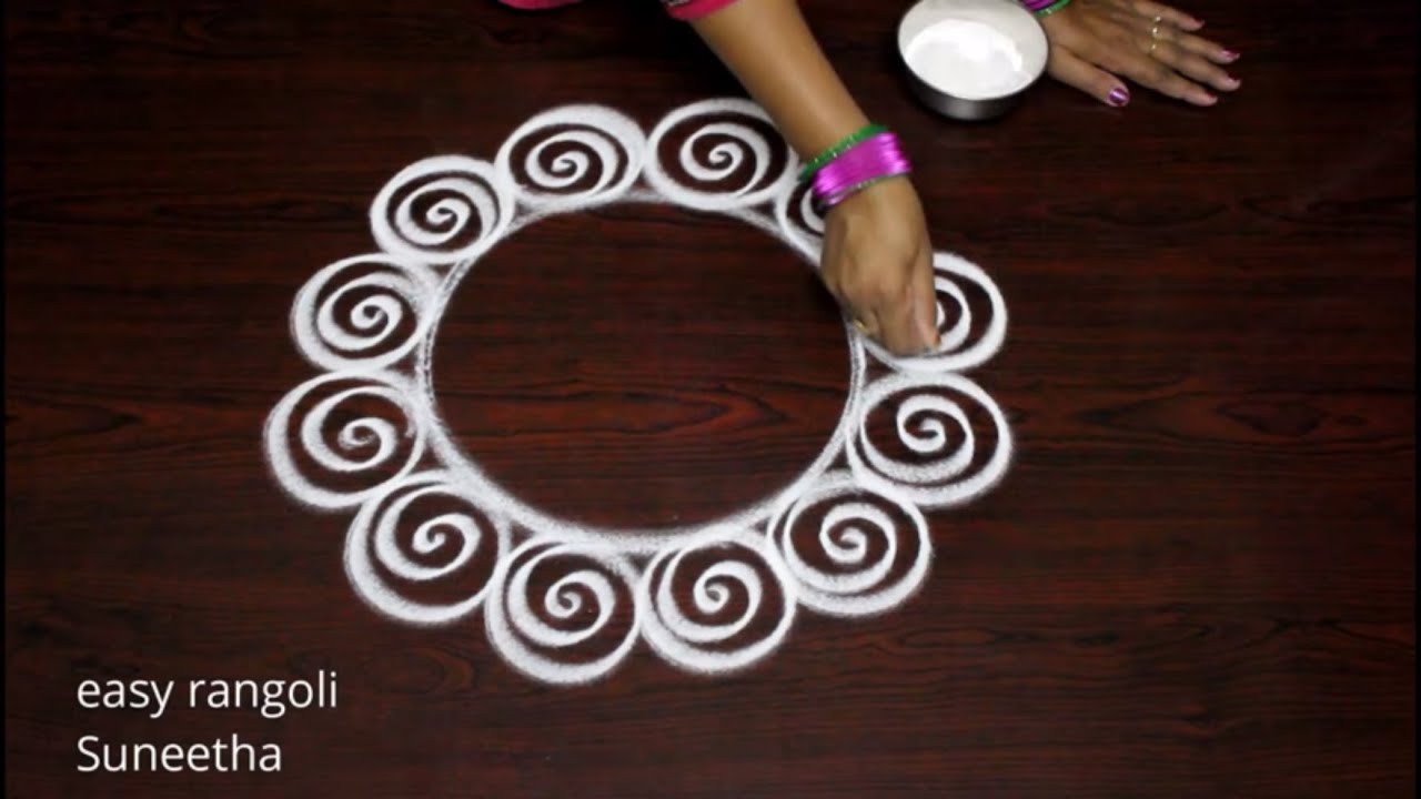 New year 2020 kolam designs || Easy n Simple rangoli by Suneetha ...