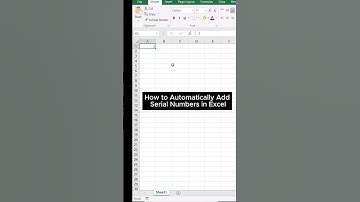 How to Automatically Add Serial Numbers in Excel | Auto Fill Series #excel