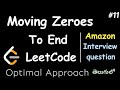 Move zeroes to end of an array in java in telugu Leetcode | Amazon adobe interview question#dsa #tcs