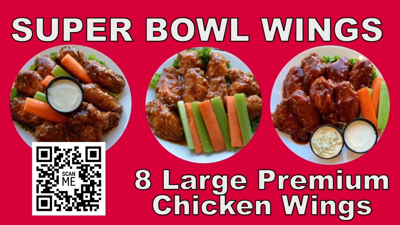 Order Super Bowl Wings Near Me BBQ Premium Large Wings #Wings #Catering Broad Nosh Bagel Deli Catering NYC
