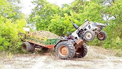 Eicher 551 Range tractor fully loaded trolley by JCB 3DX Machine | Tractor and JCP videos