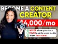 Earn $4,000+/mo. as a Content Creator WITHOUT Showing Your Face PART-TIME!!!