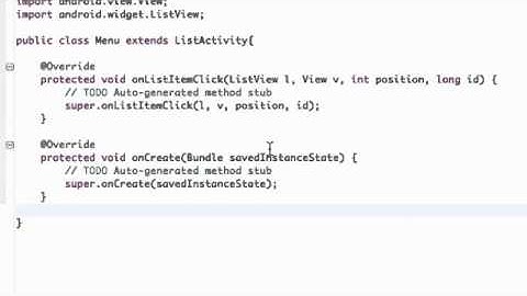 Android Application Development   18   Create a List Menu from the ListActivity class
