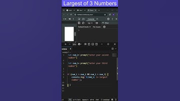 Find the Largest of Three Numbers in JavaScript. #coding #programminglanguage #javascript