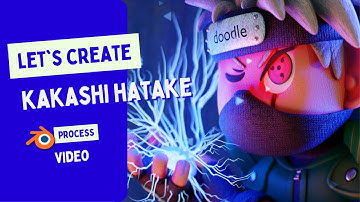Kakashi Hatake Stylized Character Illustration in Blender - 3D Modeling Process - Timelapse