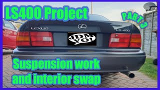Lexus LS400 turbo Project- Part 3 - front upper arm swap -  black carpet swap  - interior guide