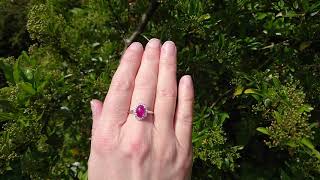 18ct white gold cabochon ruby & diamond cluster ring Wealth