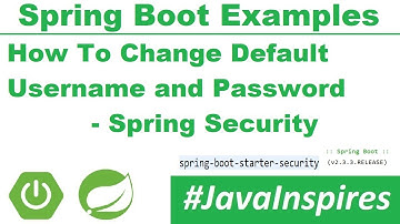 Spring Boot + Spring Security - How To Change Default Username and Password | Java Inspires