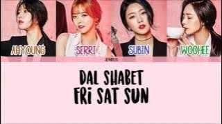 Dal Shabet - Fri Sat Sun [Han/Rom/Eng] Picture   Color Coded Lyrics