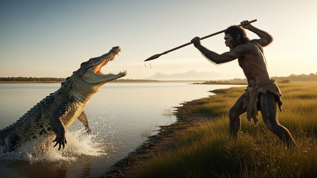 Epic Survival Adventure | The River Monsters: Giant Crocodiles Attack Prehistoric Hominids