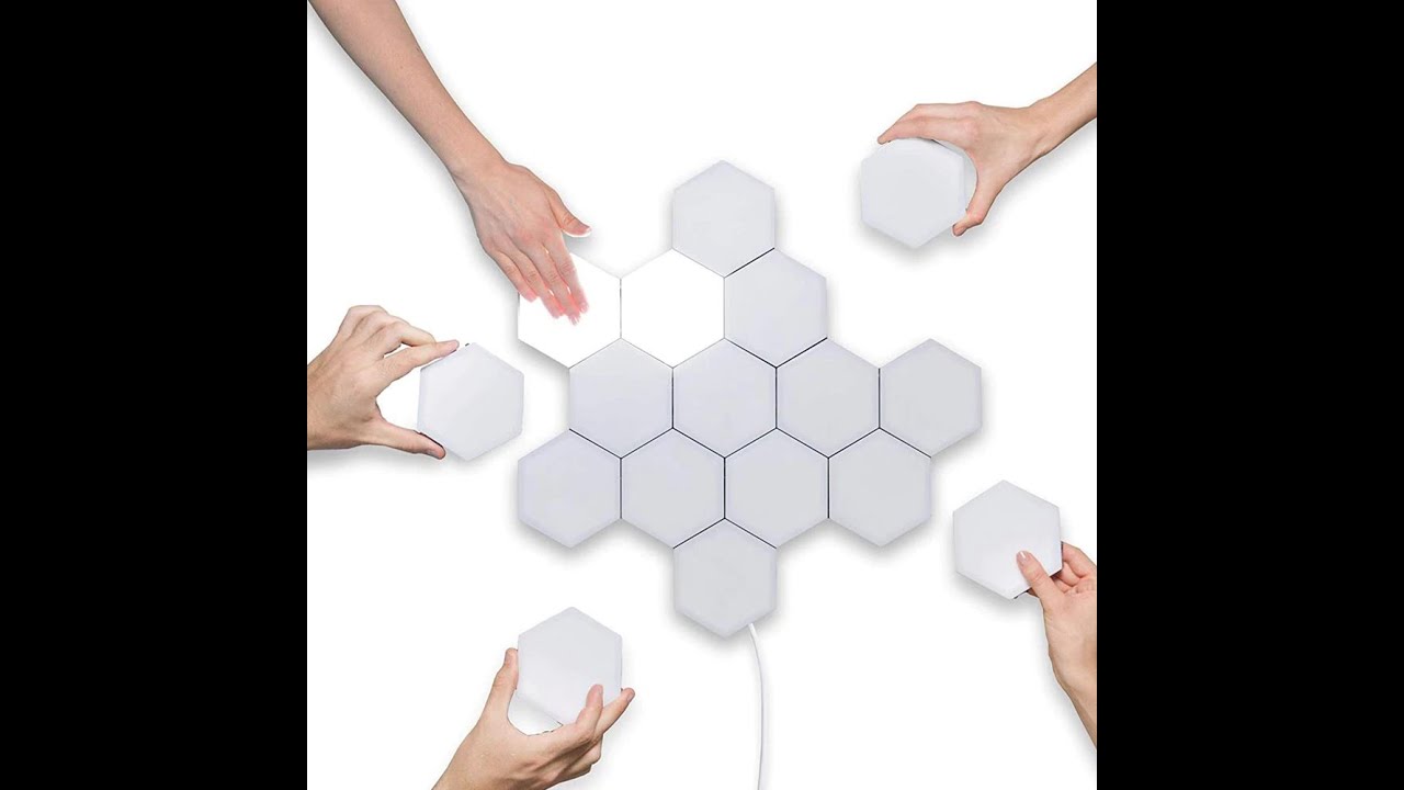 16pcsset Quantum Light Touch Sensitive Modular Hexagon Light