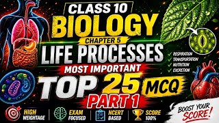 🔴 LIVE: Class 10 Biology Chapter 5 Life Processes | Top 25 MCQ | Score 95%+