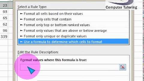 Free Excel 2013 Training  Using Formulas in Conditional Formatting (Computer Tutoring)