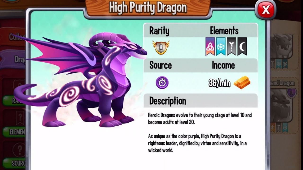 NEW HEROIC, HIGH PURITY DRAGON | Dragon City