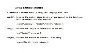 Difference between count() len() length() | Appian Interview Questions 