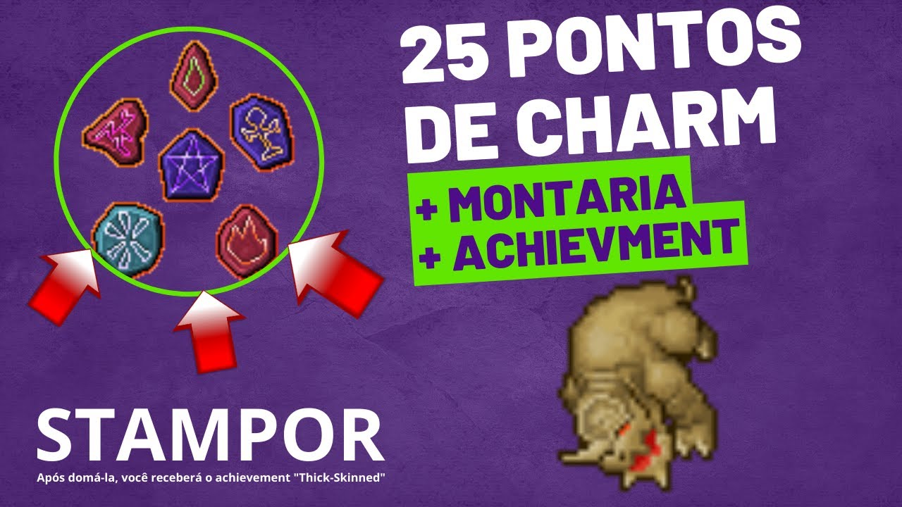 [TIBIA] BESTIÁRIO STAMPOR - 25 PONTOS DE CHARM + MONTARIA + ACHIEVMENT ...
